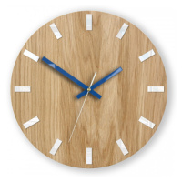 ModernClock Nástěnné hodiny Simple Oak hnědo-modré
