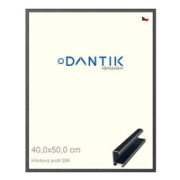 DANTIK rámeček 40 × 50, ALU profil 7269 Šedý Oplal broušený plexi čiré