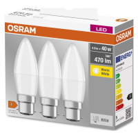 Osram SADA 3x LED Žárovka B38 B22d/4,9W/230V 3000K - Osram