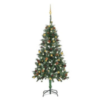 Umělý vánoční stromek s LED diodami a sadou koulí 150 cm