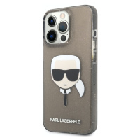 Pouzdro na iPhone 13 Pro Karl Lagerfeld TPU Full Glitter - černé