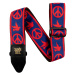 Ernie Ball Jacquard Strap Red and Blue Peace Love Dove