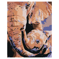 Malování podle čísel - SLONICE A SLŮNĚ Rozměr: 80x100 cm, Rámování: vypnuté plátno na rám