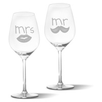 Sablio Skleničky na víno Mr. a mrs.: 2 x 49 cl