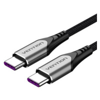 Vention Type-C (USB-C) 2.0 (M) to USB-C (M) 100W / 5A Cable 1m Gray Aluminum Alloy Type