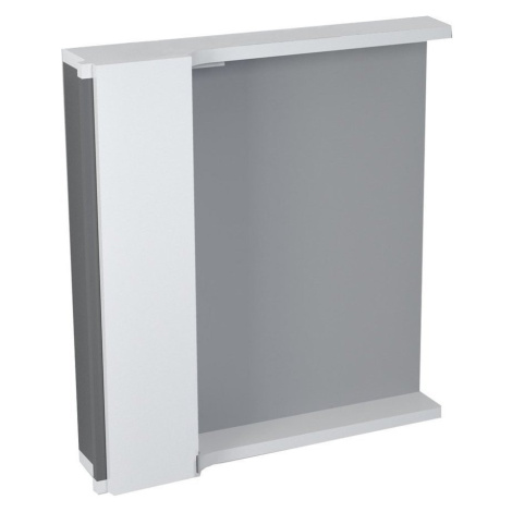 PULSE galerka s LED osvětlením 2 x 3W, 75x80x17 cm, levá, bílá/antracit PU077-3034 Sapho