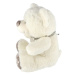 Teddies Medvěd/Medvídek sedící se šátkem plyš 35cm bílý v sáčku 0+