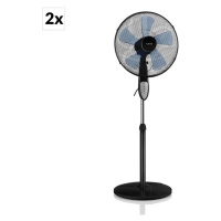 Klarstein Summerjam, 2 x stojanový ventilátor, sada dvou ventilátorů, 50 W, 3 stupně, černá barv
