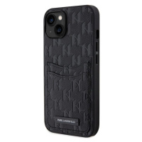 Pouzdro Karl Lagerfeld Saffiano Monogram Card Slot zadní kryt pro Apple iPhone 14 Black