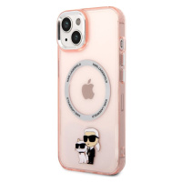 Pouzdro Karl Lagerfeld MagSafe kryt IML Karl and Choupette NFT pro Apple iPhone 14 PLUS Pink