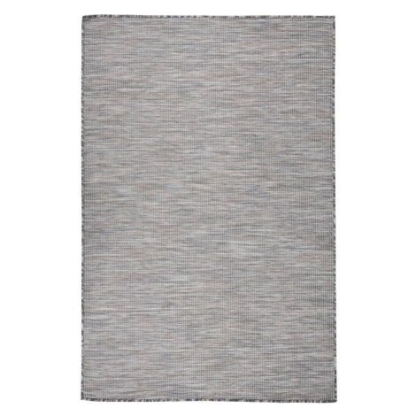 vidaXL Venkovní hladce tkaný koberec 120x170 cm hnědý a modrý