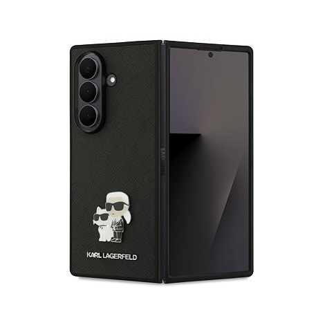Karl Lagerfeld PU Saffiano Karl and Choupette Zadní Kryt pro Samsung Galaxy Z Fold 7 Black