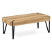 Konferenční stolek TINGE — 110x60x43 cm, MDF bělený dub, černý kov