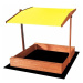 Sun Active Dřevěné pískoviště se stříškou Slim, žluté - 120 cm