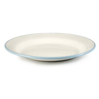 Smaltovaný talíř mělký 22sm světle modrý okraj - Ibili