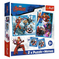 TREFL - Puzzle 2v1 + pexeso - Hrdinové v akci / Disney Marvel The Avengers