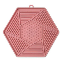 Podložka  EP Lick&Snack lízací hexagon světle růžový 17x15cm