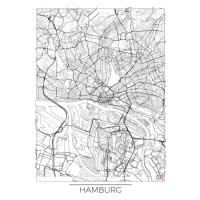 Mapa Hamburg, Hubert Roguski, (30 x 40 cm)