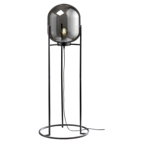 Černá stojací lampa se skleněným stínidlem (výška 97 cm) Regi – Fischer & Honsel
