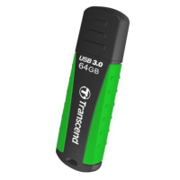 Transcend 64GB JetFlash 810, USB 3.1 (Gen 1) flash disk, černo/zelený, odolá nárazu, tlaku, prac