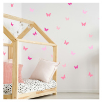 Motýlky v růžovém provedení - samolepky na zeď pro dívku