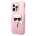 Karl Lagerfeld KLHCP13XKHTUGLP hard silikonové pouzdro iPhone 13 Pro MAX 6.7" pink Glitter Karl`