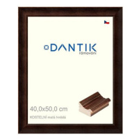 DANTIK rámeček 40 × 50, KOSTELNÍ malý hnědý sklo čiré