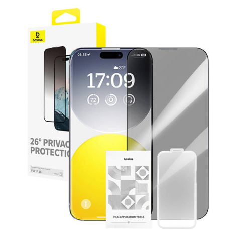 Baseus Ochrana soukromí Tvrzené sklo Baseus Diamond iPhone 15