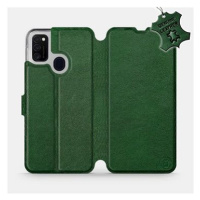 Flip pouzdro na mobil Samsung Galaxy M21 - Zelené - kožené - Green Leather
