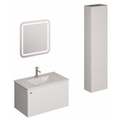 Koupelnová sestava s umyvadlem včetně umyvadlové baterie, vtoku a sifonu Naturel Ancona bílá KSE
