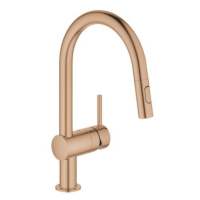 Dřezová baterie Grohe Minta s vytahovací sprškou, 2 proudy kartáčovaný Warm Sunset 32321DL2