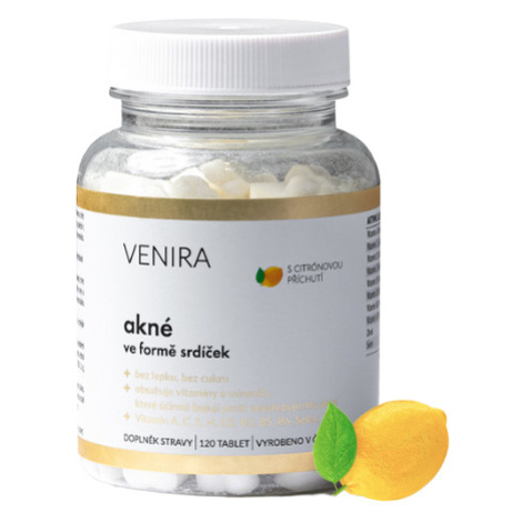 Venira Akné ve formě srdíček 120 tablet citrón