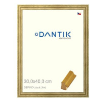 DANTIK rámeček 30 × 40, DELFINO zlatý plexi čiré