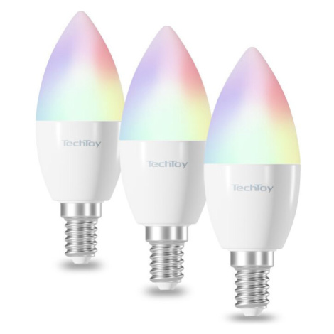 TechToy Smart Bulb RGB 4,4W E14 3ks Bílá Tesla