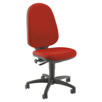 Topstar Standardní otočná židle, bez područek, opěradlo 550 mm, podstavec černý, látka červená