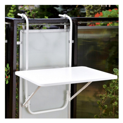 Balkónový stolek — kov, bílý