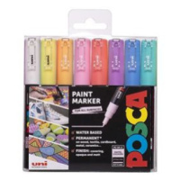 Akrylové popisovače POSCA, PC-1M, 0,7–1 mm - 8 pastelových barev