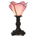 Clayre&Eef Stolní lampa 5LL-6099 v růžové barvě, styl Tiffany