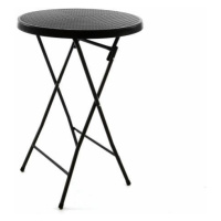 Garthen 40788 Zahradní barový stolek kulatý - ratanová optika 110 cm - černý
