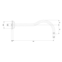 OMNIRES ARMANCE nástěnné sprchové rameno, 40 cm měď retro /ORB/ RA06ORB