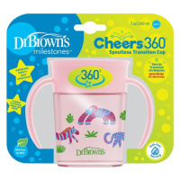 Dr.Browns Hrnek Cheers360 Jungle s držadly 6m+ 200 ml 1 ks růžový