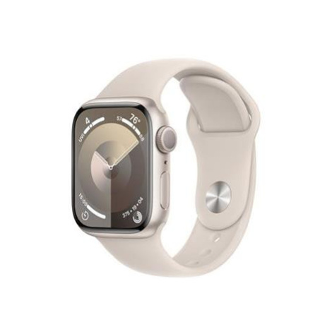 Apple Watch Series 9 41mm Hvězdně bílý hliník s hvězdně bílým sportovním řemínkem S/M