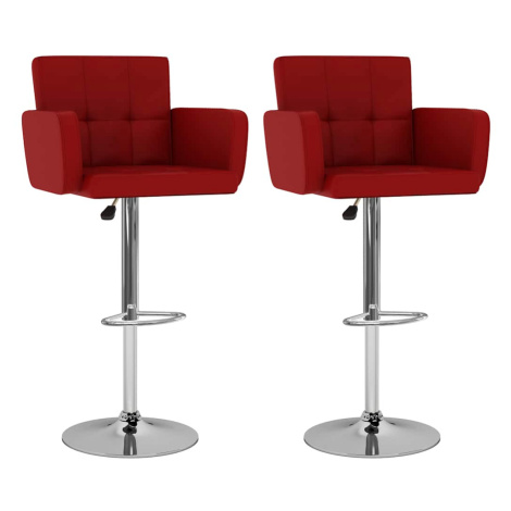 vidaXL Barové stoličky 2 ks vínové umělá kůže