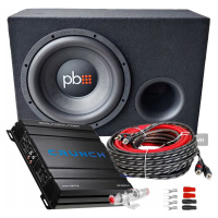 Basová Skříň Powerbass S12 Tlaková 30cm 300RMS Zesilovač Kabely