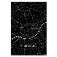 Mapa Timisoara black, (26.7 x 40 cm)
