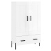 vidaXL Skříň highboard lesklá bílá 69,5 x 31 x 115 cm kompozitní dřevo