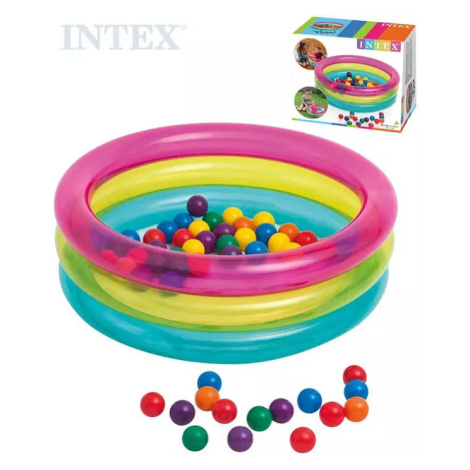 INTEX Baby bazén kulatý 86x25cm set se soft míčky 6,5cm 50ks 48674 Bino