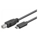 PremiumCord Kabel USB 3.1 konektor C/male - USB 2.0 konektor B/male, 1m