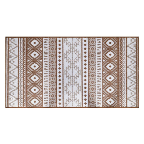 vidaXL Venkovní koberec hnědý a bílý 80 x 150 cm oboustranný design