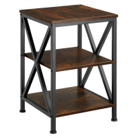 tectake 404263 odkládací stolek nottingham 40,5x40,5x60,5cm - Industriální dřevo tmavé, rustikál